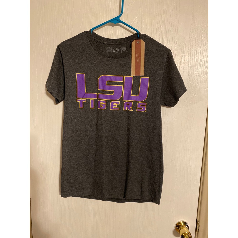 The Victory LSU Tigers Graphic T-Shirt Charcoal Heather Gray Womens Small NWT